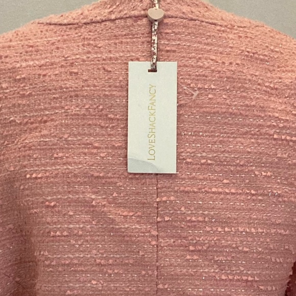 Love Shack Fancy NWT Keiran jacket Goldtone buttons Pastel Peony Pink - Picture 9 of 13